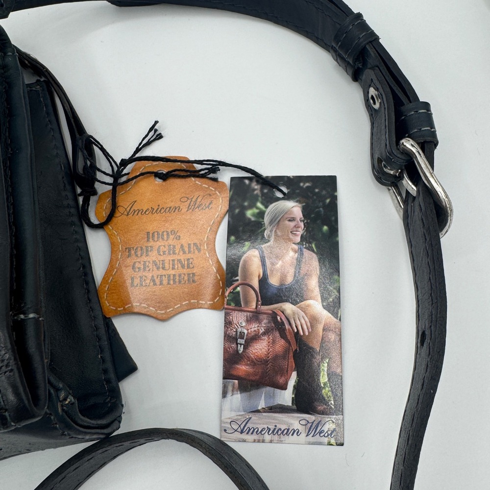 *NEW* AMERICAN WEST WOMEN'S TEXAS TWO-STEP MINI CROSSBODY BAG LEATHER PURSE - Picture 4 of 16